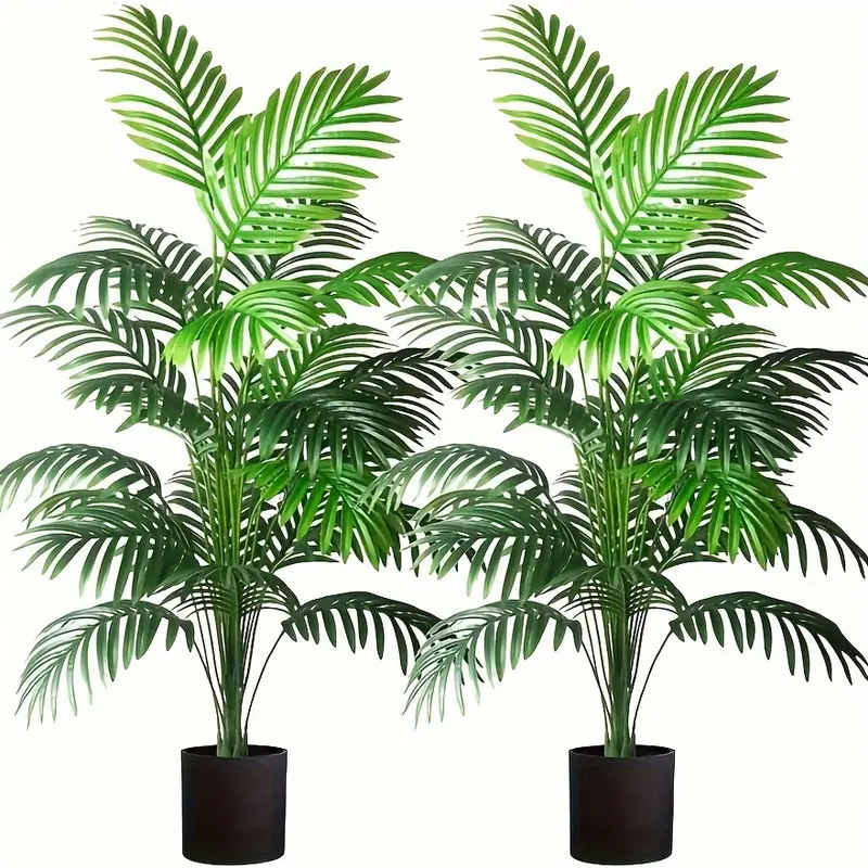 Monstera Adansonii - 24 Yapraklı Areka Palmiyesi Yapay Bitki