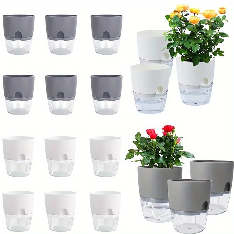 Aloe Vera Pot - 10/5 adet kendinden sulama plastik saksı