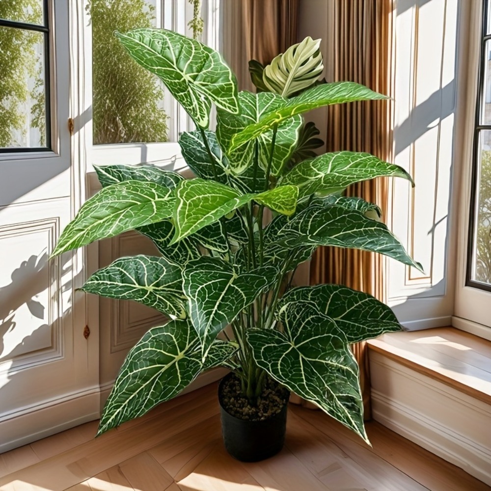 Monstera Adansonii - 1 adet 24 yapraklı yapay yeşil