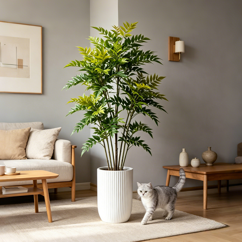 73-135cm Yapay Nandina Bitkile - Ficus Lyrata Tree incelemesi ve fiyatı